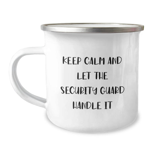 Funny Security Guard Gifts for Men - Christmas Unique Gifts from Friends - Keep Calm And Let The Security Guard Handle It Camping Mug - Image 1
