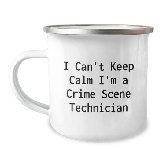 Funny I'm a Crime Scene Technician Camping Mug Gifts for Men Women Friends Coworkers Family - Image 1
