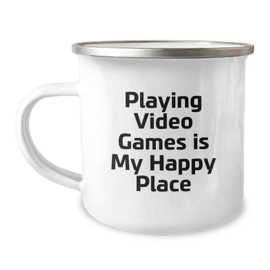 Playing Video Games Is My Happy Place Funny Mug for Dad on Father's Day Unique Gifts from Family - Image 1