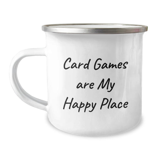 Funny Card Games Are My Happy Place Gifts for Card Game Lovers Camping Mug for Dad on Father's Day Unique Present - Image 1