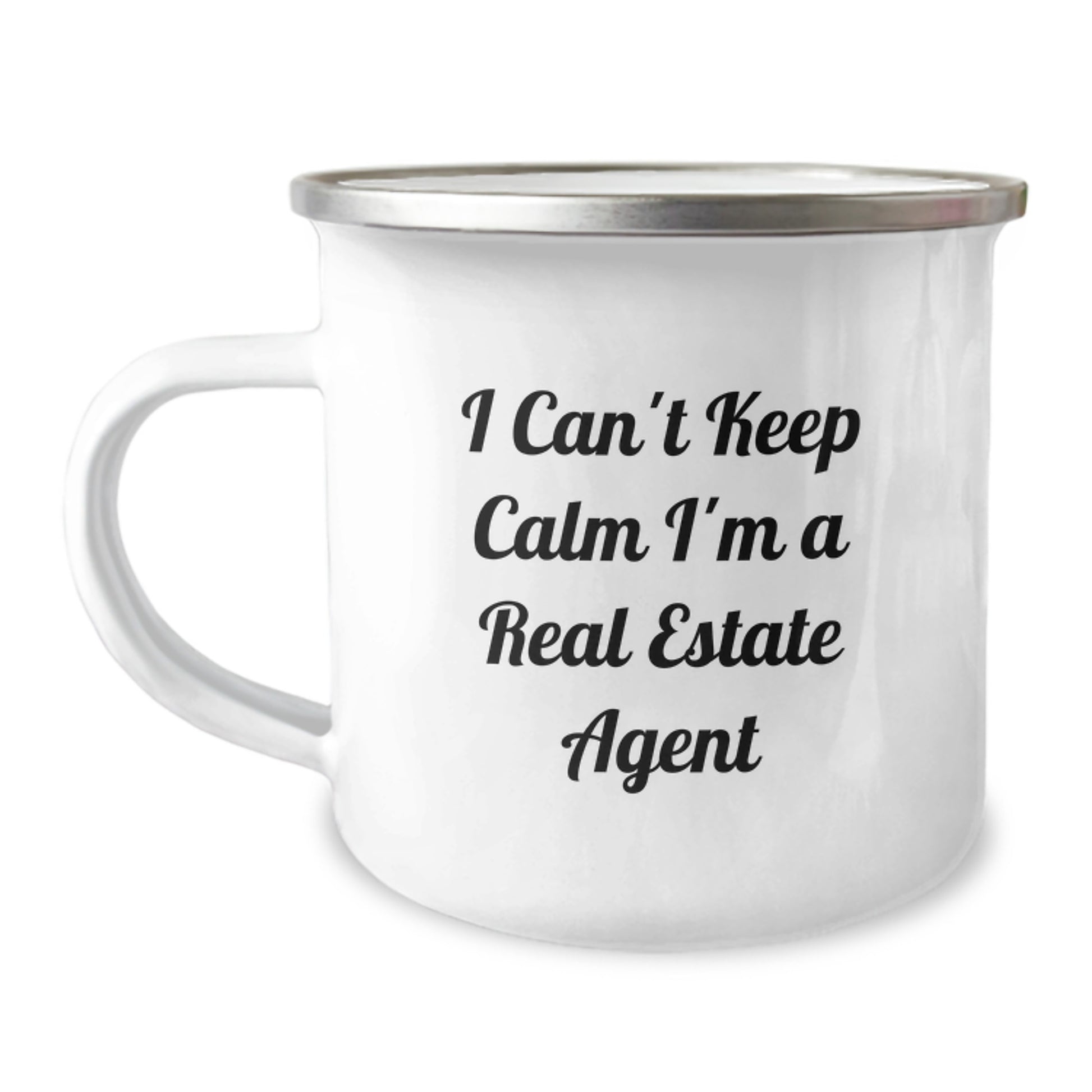 Funny Real Estate Agent Gifts from Friends for Birthday Camping Mug - I Can't Keep Calm I'm A Real Estate Agent - Image 1