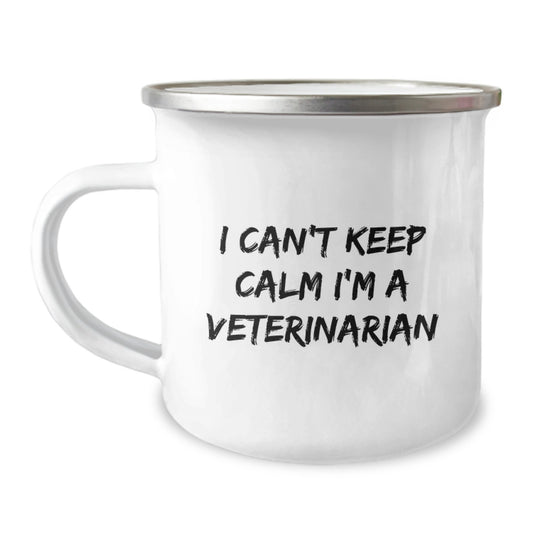 Funny Veterinarian Christmas Camping Mug Gifts for Veterinarians from Friends, Veterinarians I Can't Keep Calm - Image 1