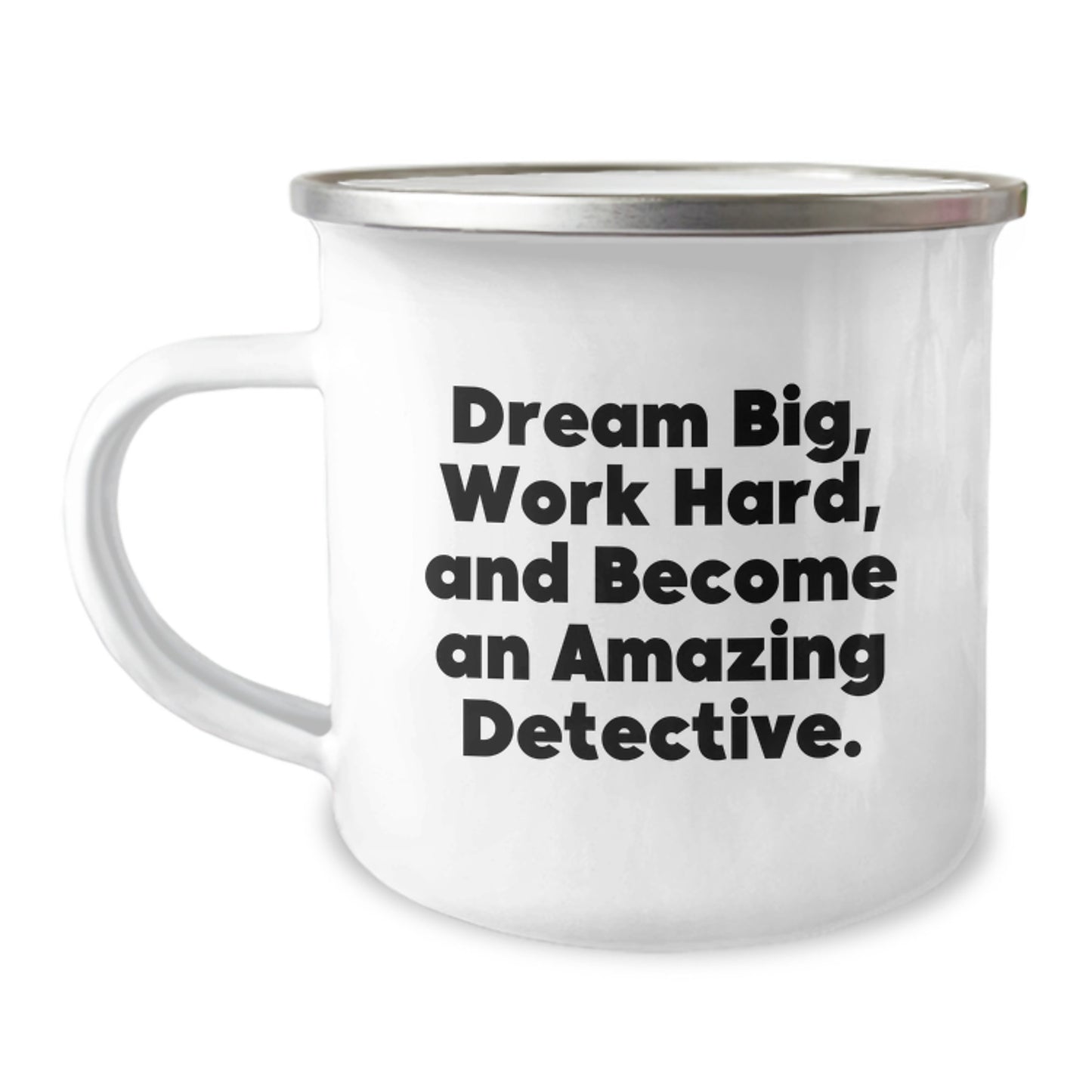 Funny Detective Gifts for Him, Men's Camping Mug, Christmas Unique Gifts from Friends to Family with 'Dream Big, Work Hard, And Become An Amazing Detective.' Quote - Image 1
