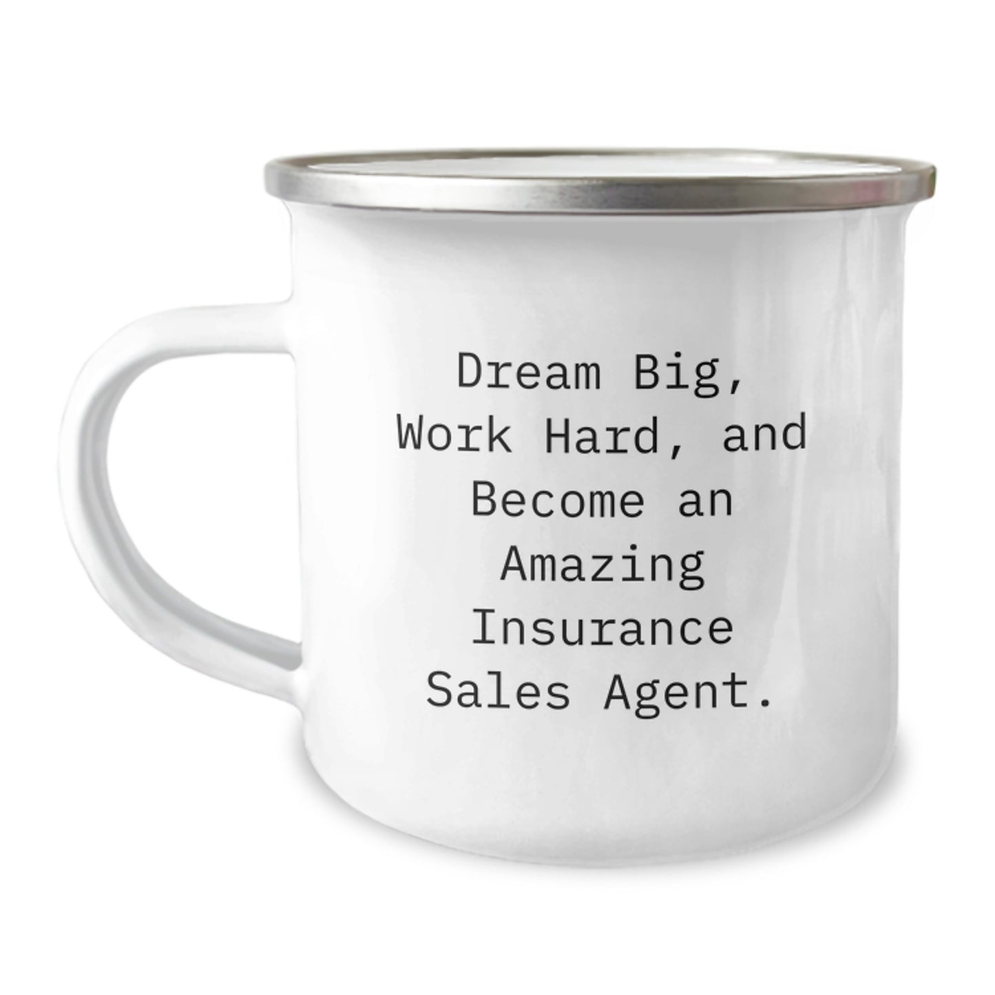Funny Inspirational Christmas Unique Gifts for Insurance Sales Agent Men from Friends Family Camping Mug with Dream Big Quote - Image 1