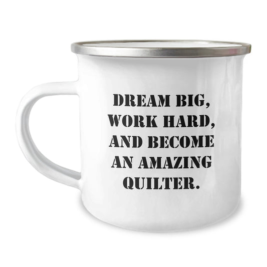 Quilter Gifts from Family - Inspirational Camping Mug for Quilter Men - Funny Quilter Christmas Unique Gifts for Friends - Image 1