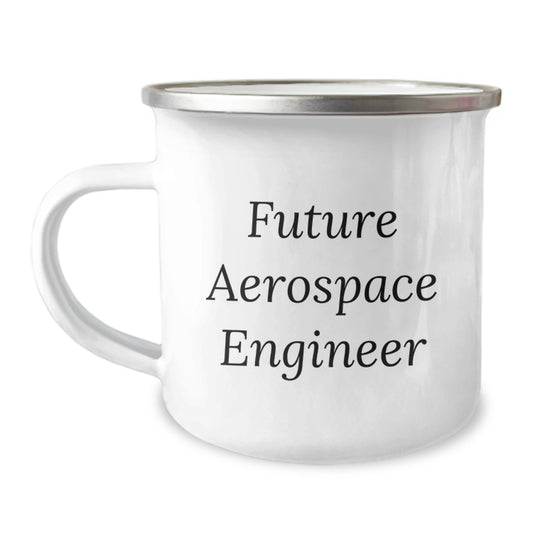 Gifts from Men to Future Aerospace Engineer Friends, Funny Camping Mug for Christmas Unique Gifts, 12 oz Stainless Steel with Enamel Finish - Image 1