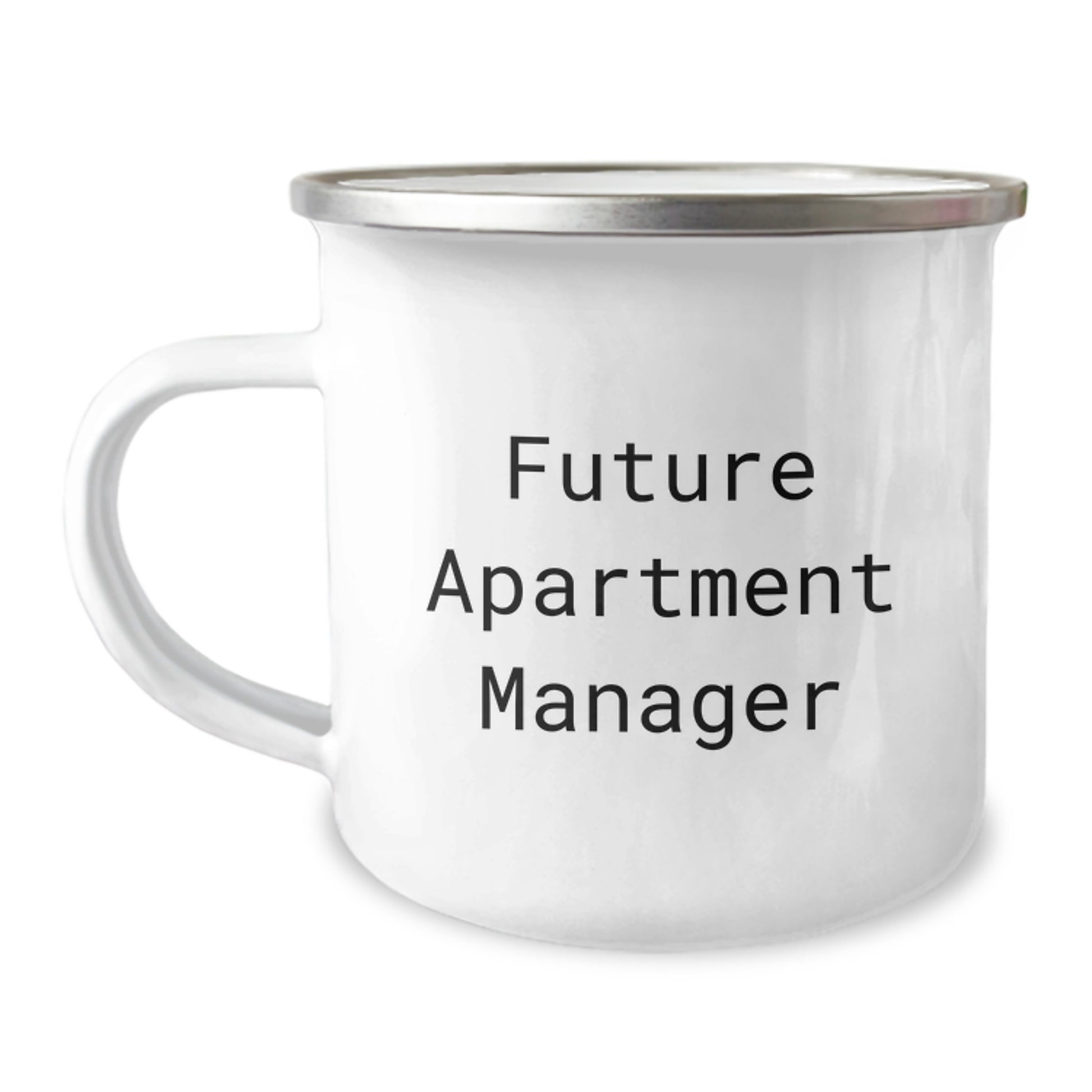 Funny Apartment Manager Gifts from Friends - Camping Mug for Apartment Manager Men - 'Future Apartment Manager' Quote Christmas Unique Gifts - Image 1
