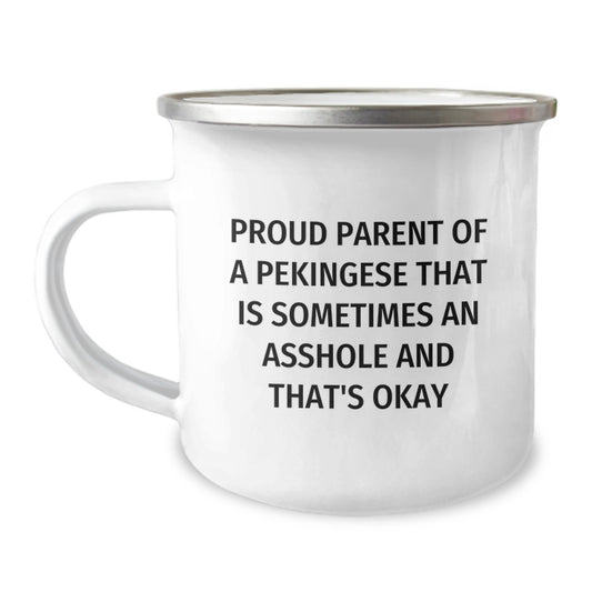 Funny Pekingese Dog Gifts for Mom from Men - Camping Mug for Pekingese Dog Lovers on Mother's Day - Image 1