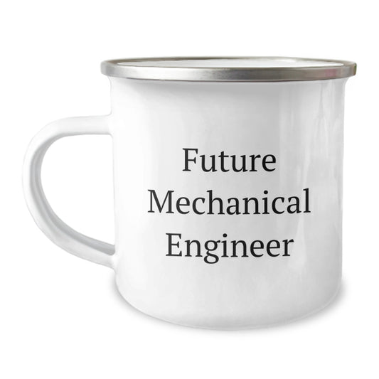 Mechanical Engineer Gifts for Him - 'Future Mechanical Engineer' Funny Camping Mug, 12 oz Stainless Steel with Enamel Finish, Perfect for Graduation, Gifts from Family and Friends - Image 1
