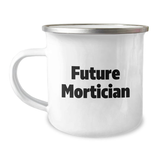 Funny Mortician Gifts for Men from Friends - Future Mortician Camping Mug, Christmas Unique Presents - Image 1