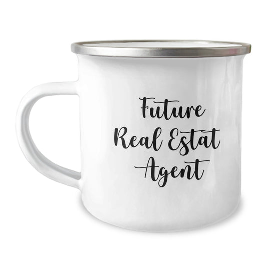 Funny Future Real Estate Agent Gifts from Friends, Unique Camping Mug for Real Estate Agent Graduation, 'You're not just a real estate agent, you're a rockstar!' - Image 1