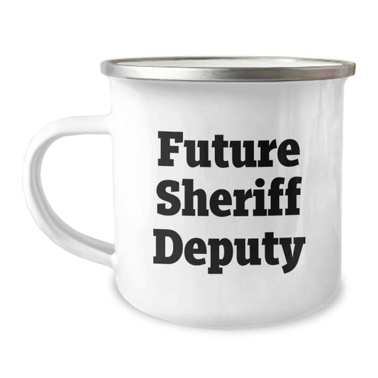 Funny Future Sheriff Deputy Birthday Unique Gifts for Men from Family - Camping Mug - Image 1