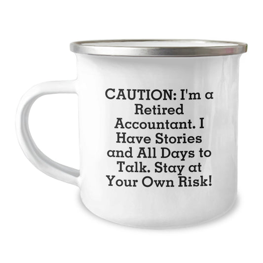 Funny Accountant Gifts for Men - 'I'm A Retired Accountant' Camping Mug, Birthday Unique Gifts from Friends to Family - Image 1