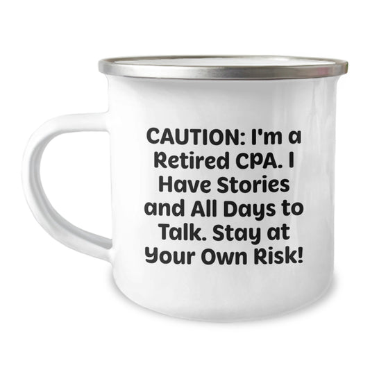 Funny CPA Gifts from Friends - CPA Camping Mug for Christmas Unique Presents - 'I'm A Retired CPA' Coffee Mug - Image 1