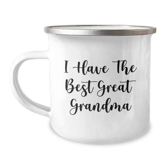Funny Grandma Gifts from Family, Great Camping Mug for Grandma, I Have The Best Great Grandma Quote - Image 1