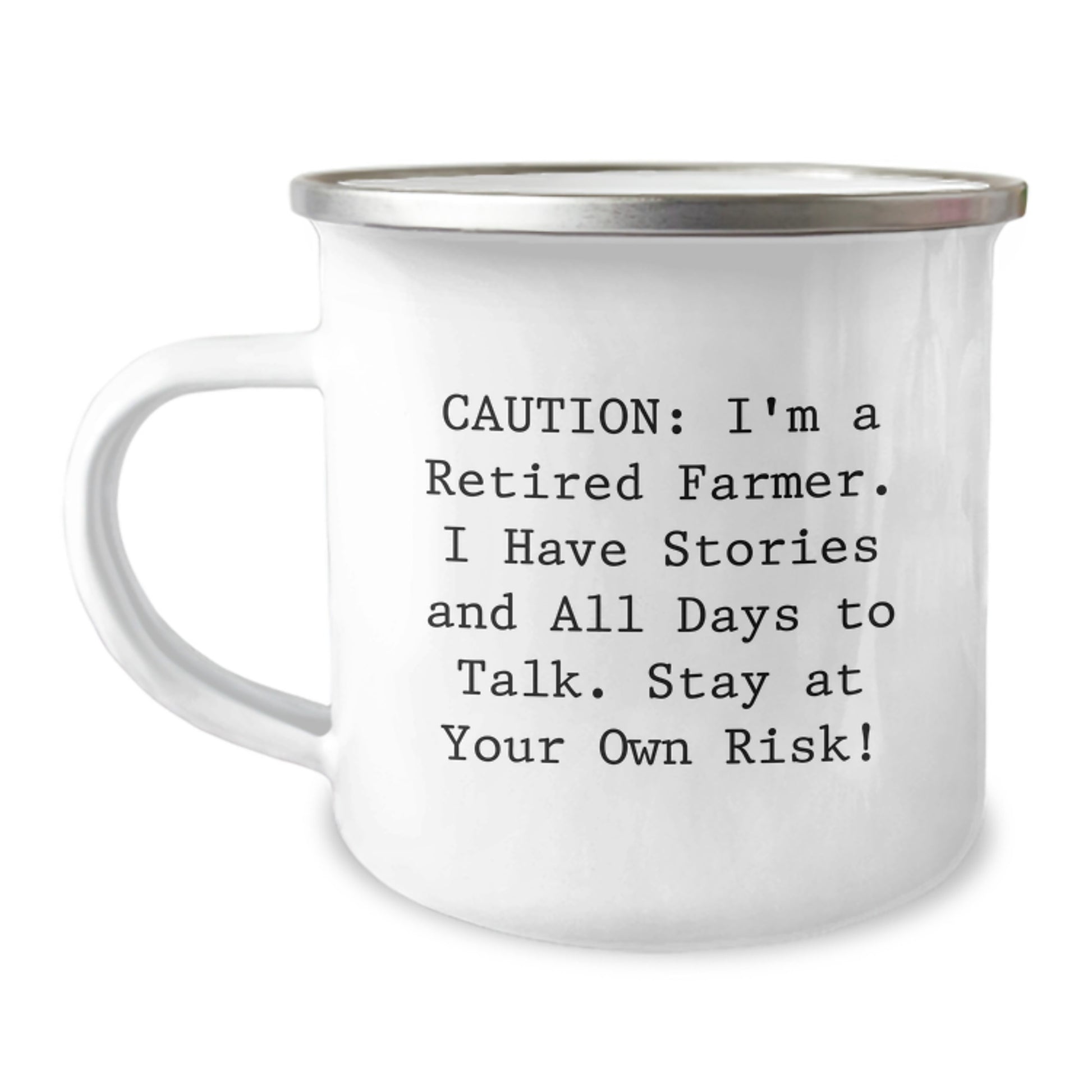 Farmer Gifts, Funny Camping Mug, 'Caution: I'm A Retired Farmer...' - Gifts from Men to Farmer Friends - Image 1