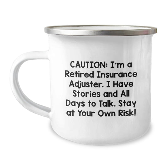 Insurer's Mates - Funny 'Caution: I'm A Retired Insurance Adjuster' Christmas Unique Gifts for Insurance Adjuster from Friends - Image 1