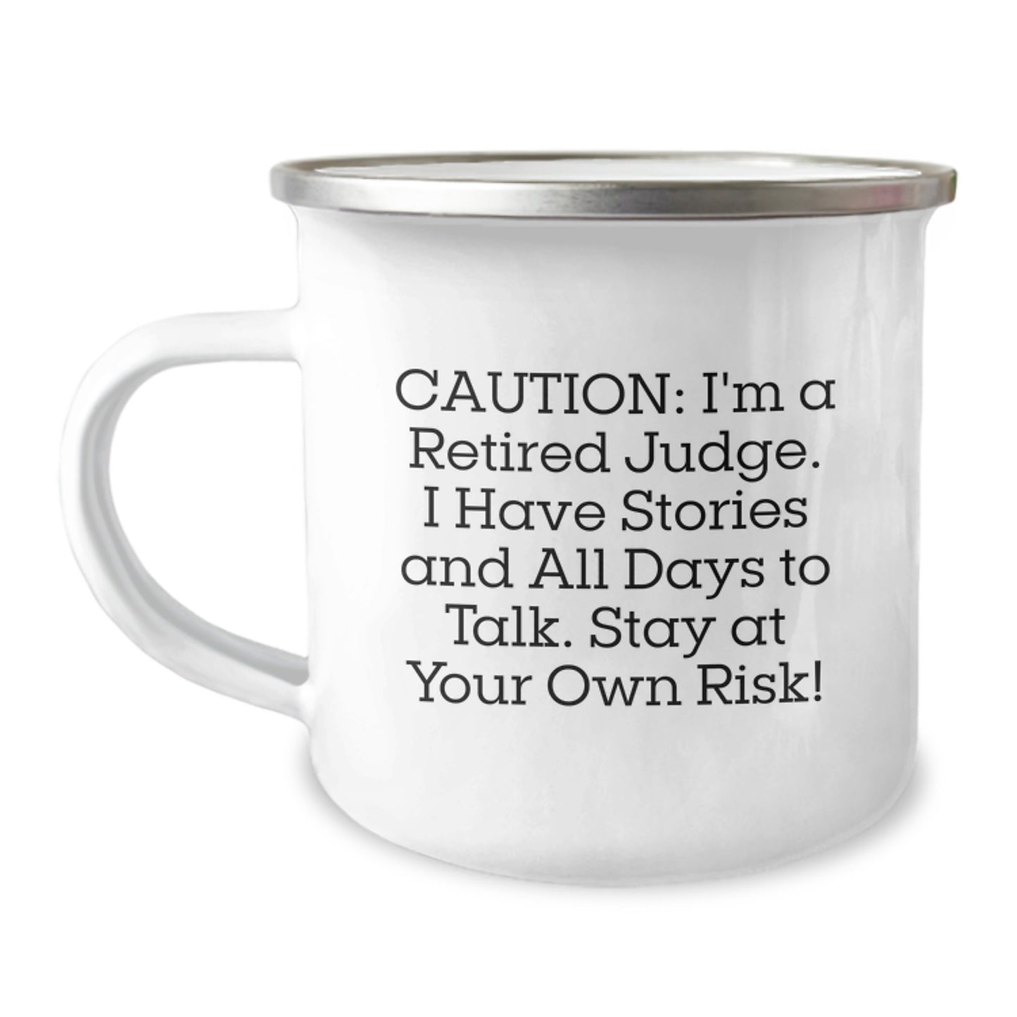 Funny Judge Gifts for Men - Christmas Unique Presents from Friends - Camping Mug with Caution Quote - Image 1