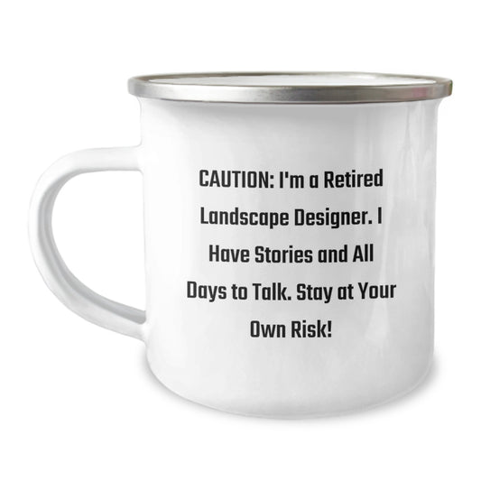 Funny Landscape Designer Gifts for Men - 'Stay At Your Own Risk!' Camping Mug - Perfect Unique Christmas Unique Gifts from Friends - Image 1