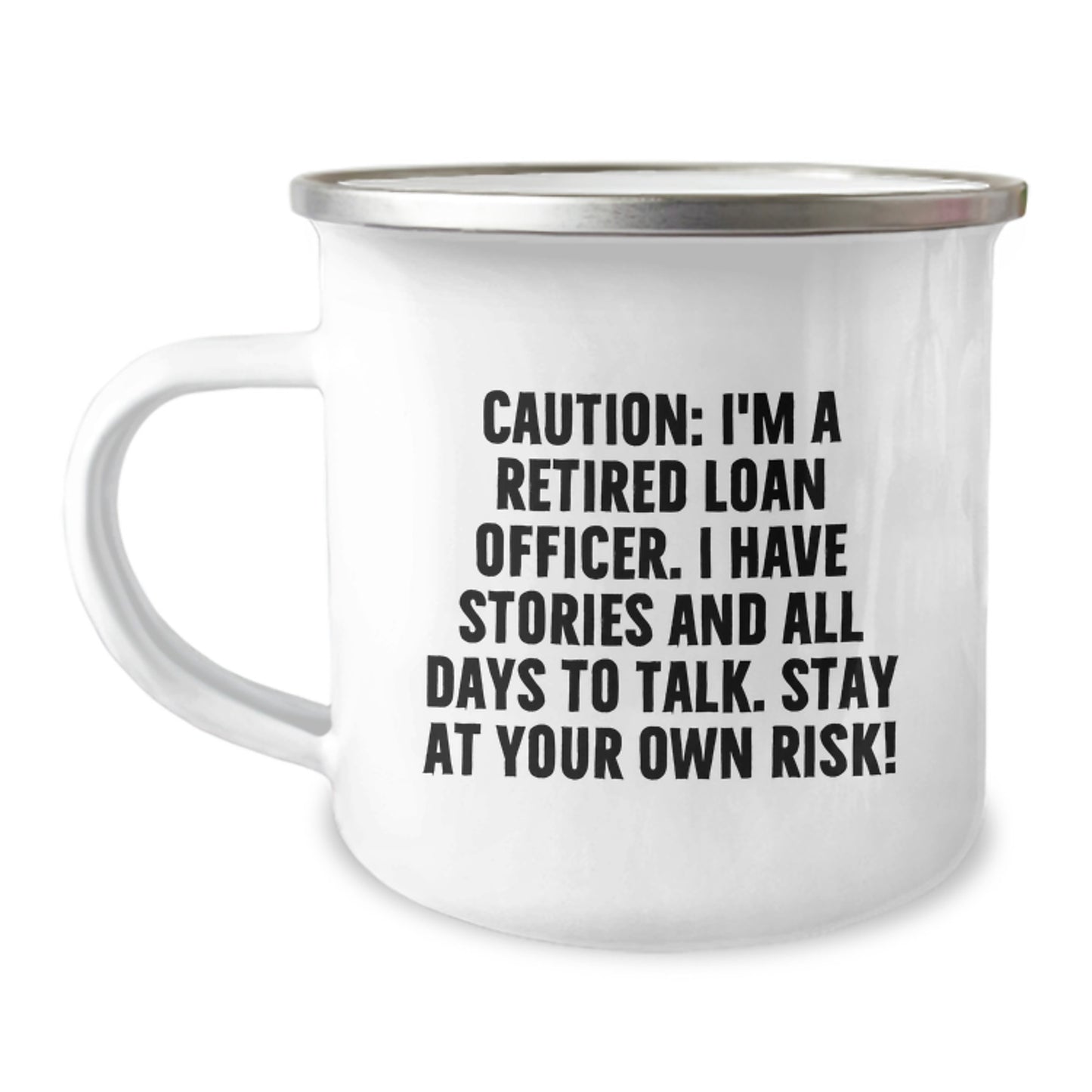 Funny Loan Officer Gifts from Friends - Birthday Unique Gifts for Loan Officer - 'I'm A Retired Loan Officer' Camping Mug - Image 1
