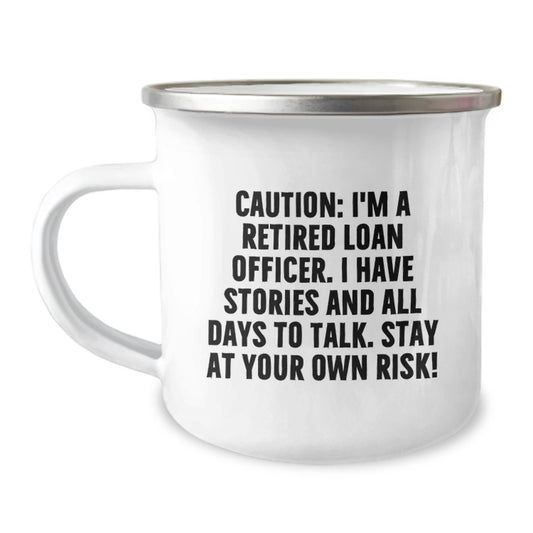 Funny Loan Officer Gifts from Friends - Birthday Unique Gifts for Loan Officer - 'I'm A Retired Loan Officer' Camping Mug - Image 1