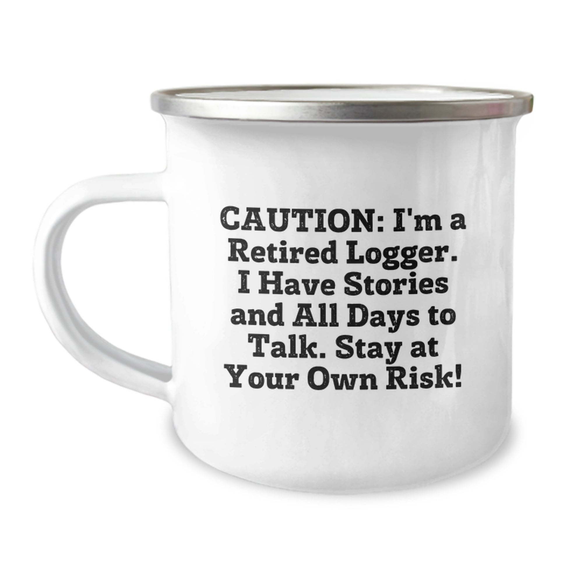 Funny Logger Gifts from Friends for Christmas Unique Logger Men Camping Mug, Stay At Your Own Risk! Gift for Logger Enthusiast - Image 1