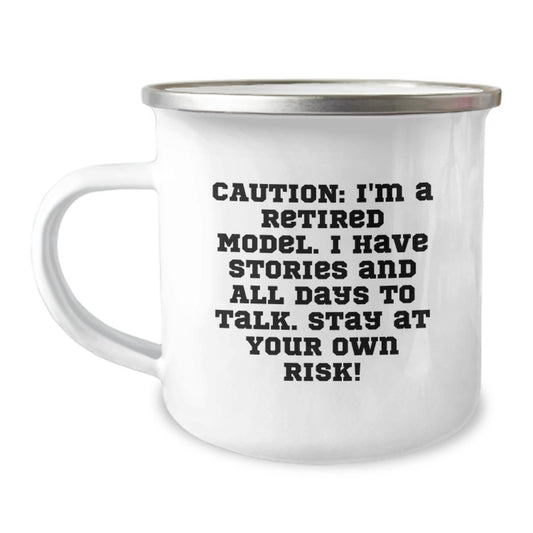 Funny Model Gifts for Women - Cautionary Christmas Mug for Coworkers - Unique Camping Mug with Funny Quote - Image 1