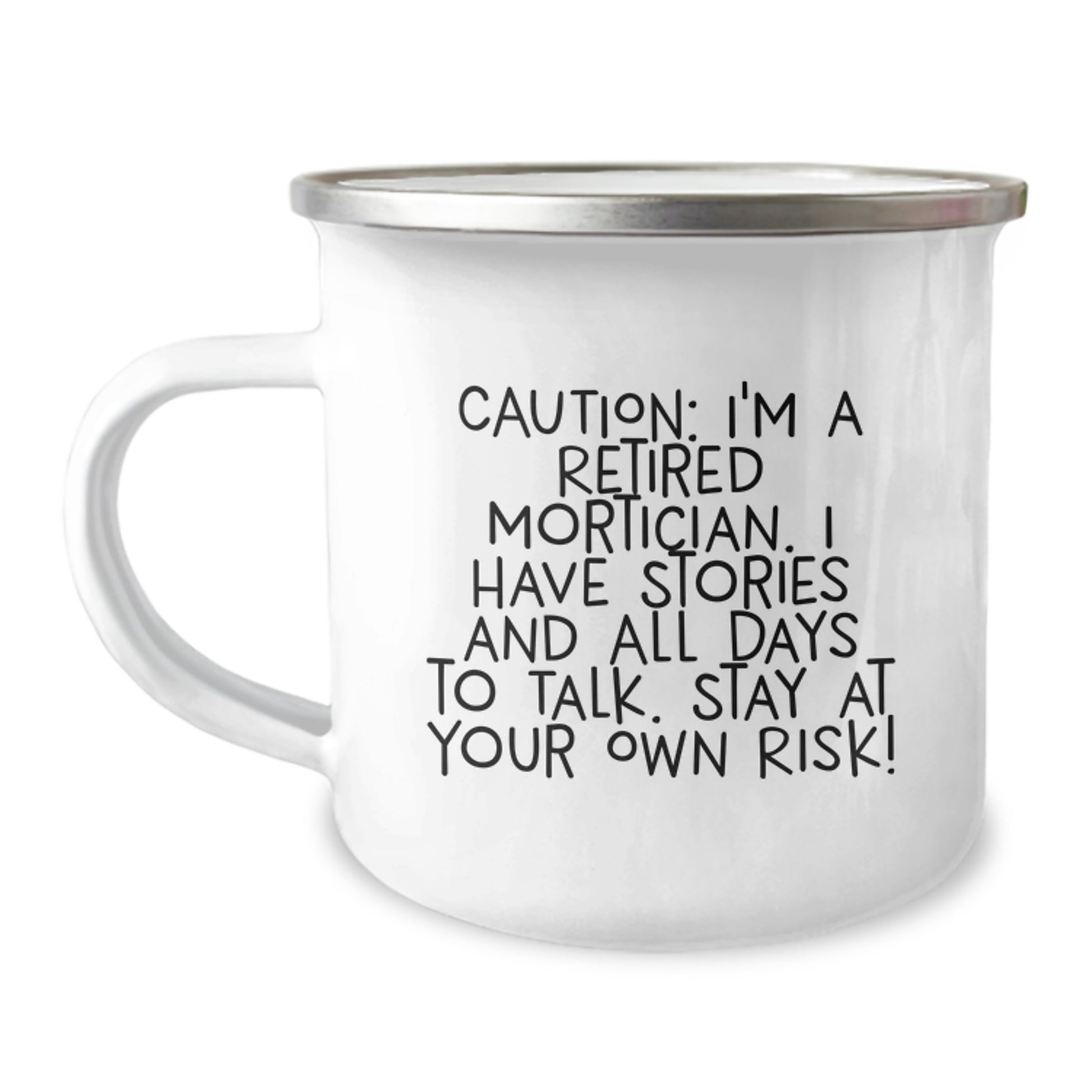 Funny Mortician Gifts from Friends, 12 oz Camping Mug for Mortician Men, Christmas Unique Gifts for Mortician - Image 1
