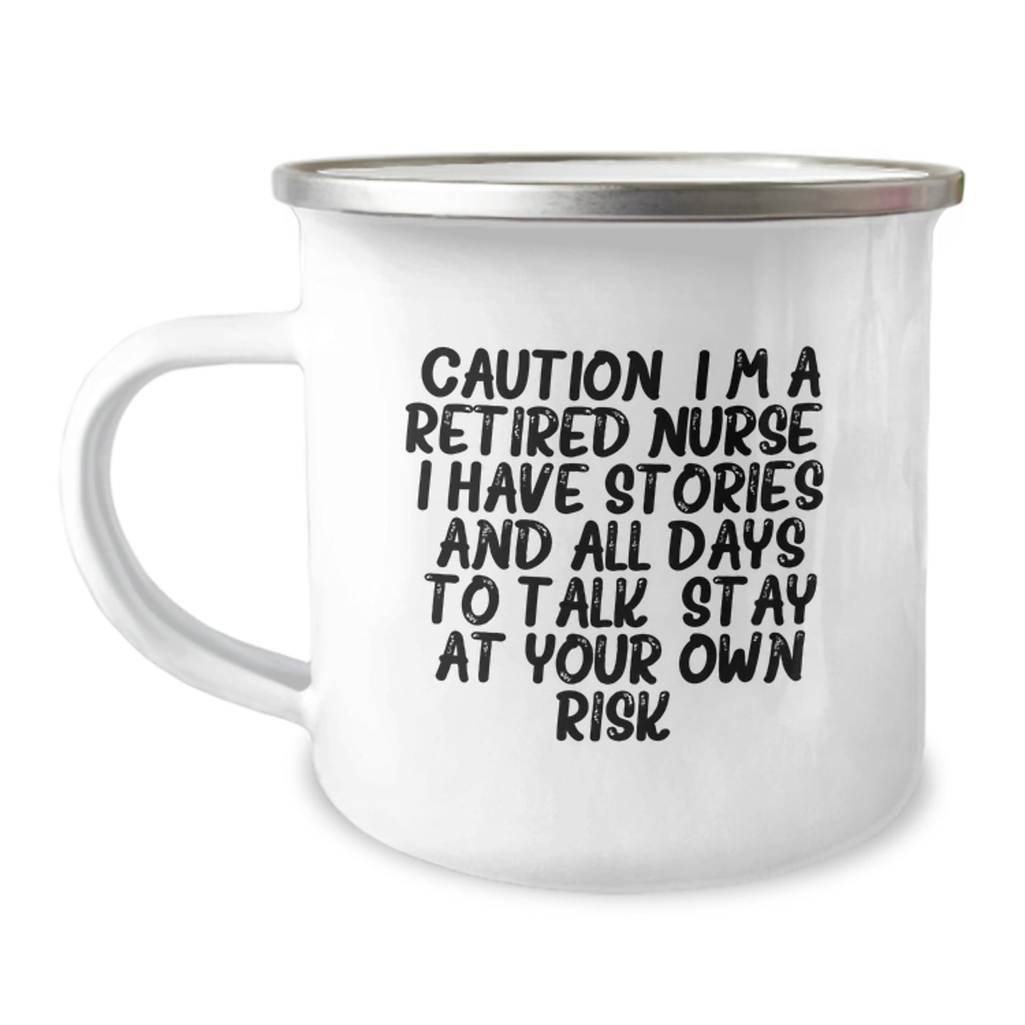 Gifts from Family to Nurse, Funny Quote 'Caution: I'm A Retired Nurse', Camping Mug for Christmas - Unique Nurse Gifts for Women - Image 1