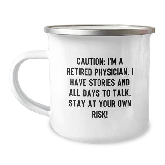 Funny Gifts from Friends for Physicians - 'I Have Stories' Camping Mug, Perfect for Christmas - Image 1