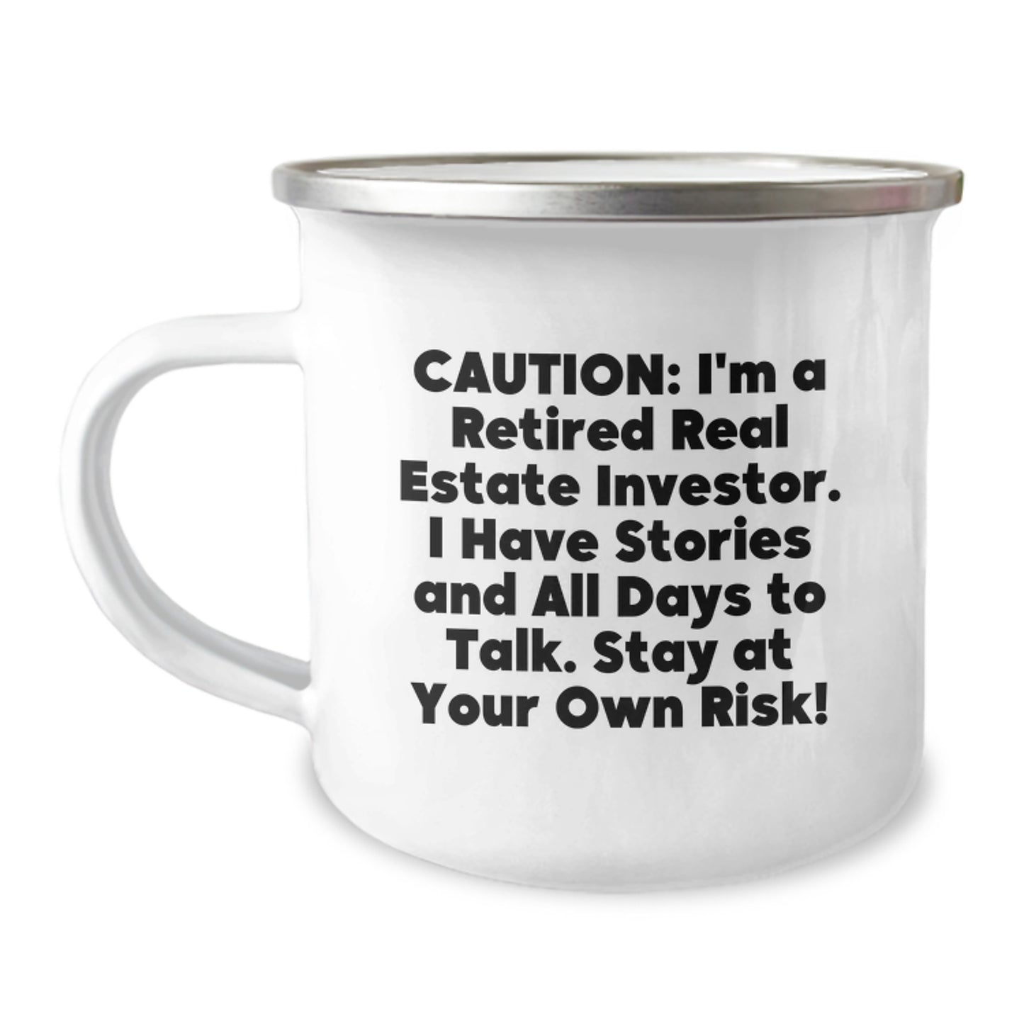 Funny Real Estate Investor Gifts for Men - Stay At Your Own Risk! Christmas Unique Mug for Camping Enthusiasts - Image 1