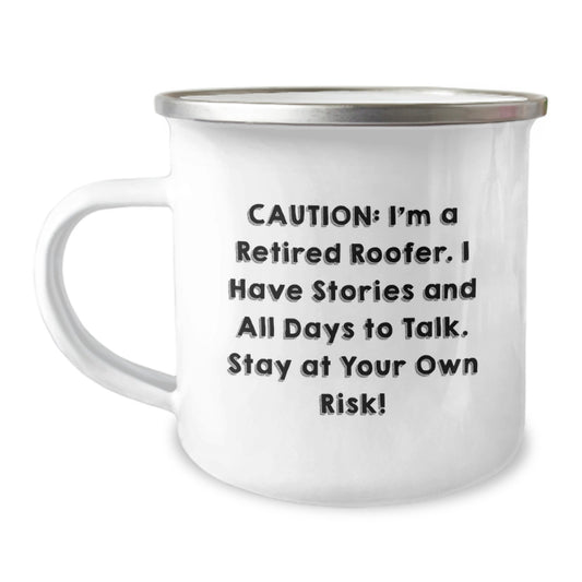 Funny Roofer Gifts from Men to Friends - Retired Roofer Camping Mug for Christmas Unique - Image 1