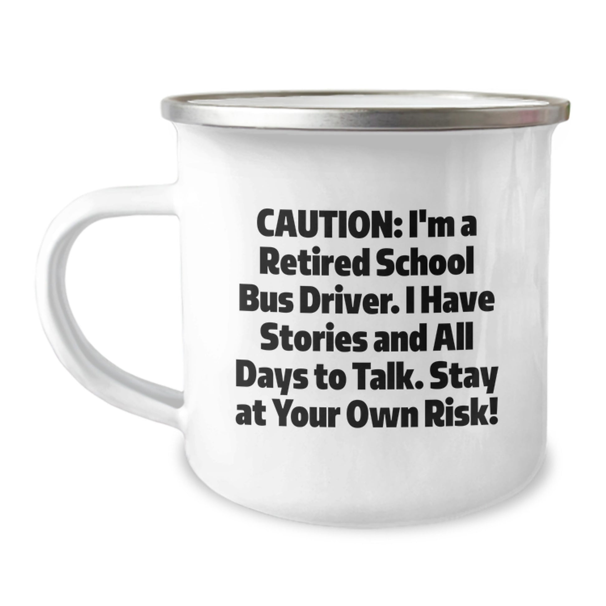 Funny School Bus Driver Gifts from Friends, Unique Christmas Unique Gifts for Men, School Bus Driver Camping Mug with Caution Quote - Image 1