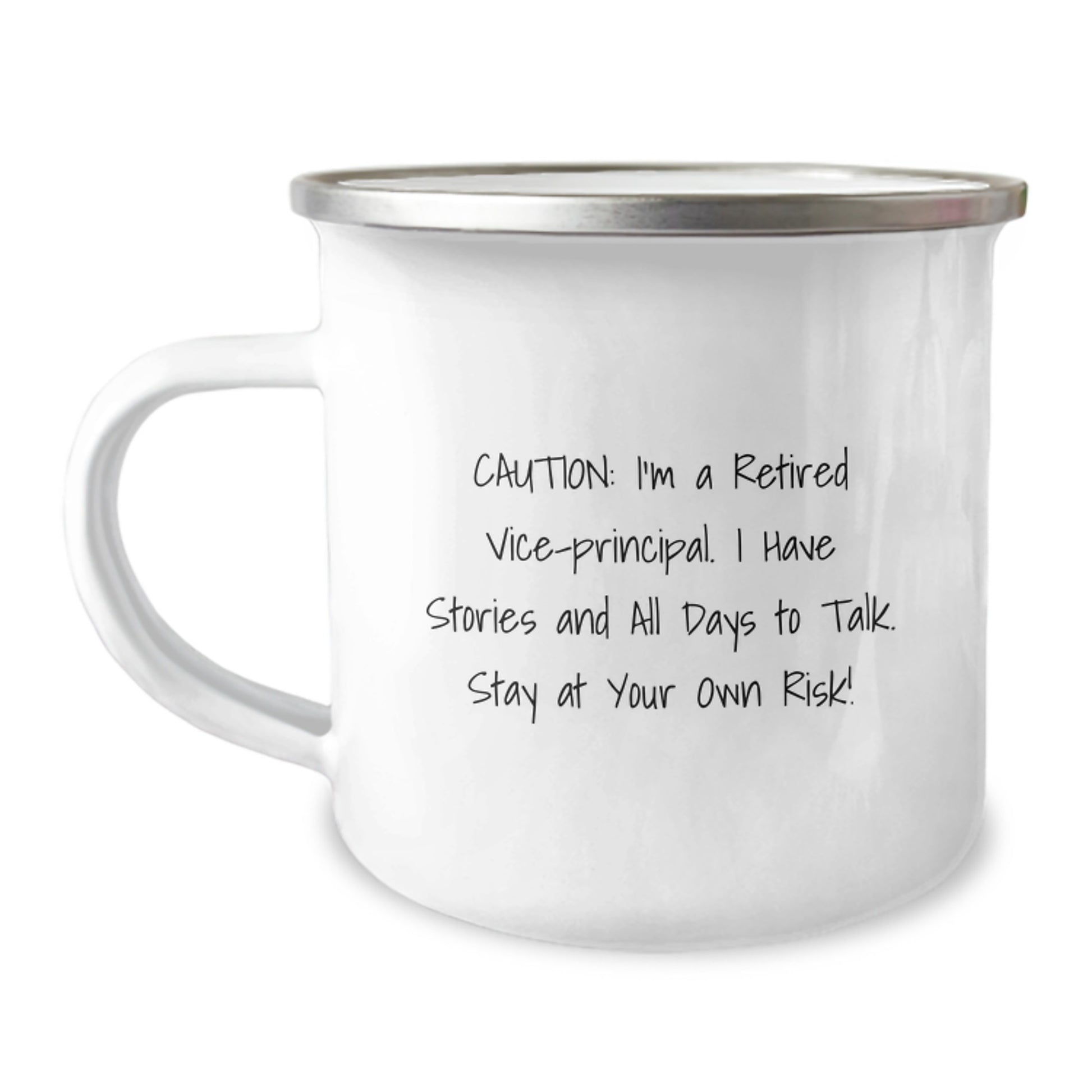 Caution: I'm A Retired Vice-principal Gifts from Men - Funny Vice-principal Camping Mug for Graduation Unique Gifts - Image 1