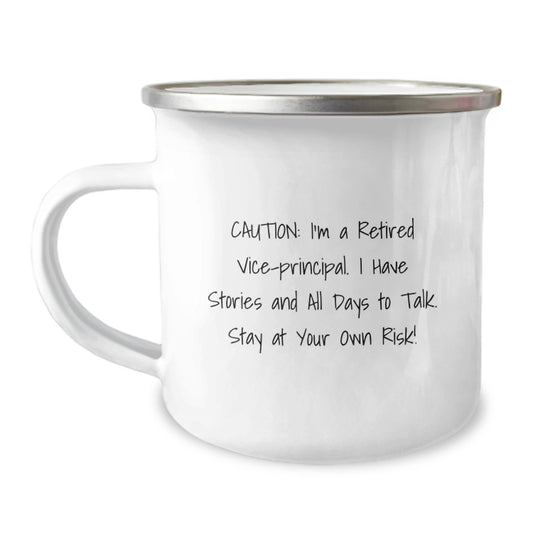 Caution: I'm A Retired Vice-principal Gifts from Men - Funny Vice-principal Camping Mug for Graduation Unique Gifts - Image 1