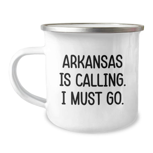 Arkansas Calling Mugs for Friends, Funny Gift from the Natural State for Men and Women, Unique Camping Mug for Christmas - Image 1