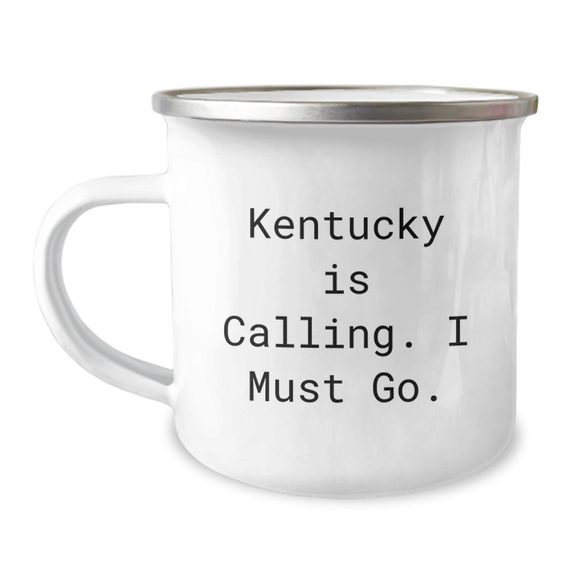 Funny Kentucky Inspired Camping Mug Gifts from Friends to Family for Kentucky Lovers, Kentucky Christmas Unique Gifts, Kentucky Is Calling, I Must Go. - Image 1