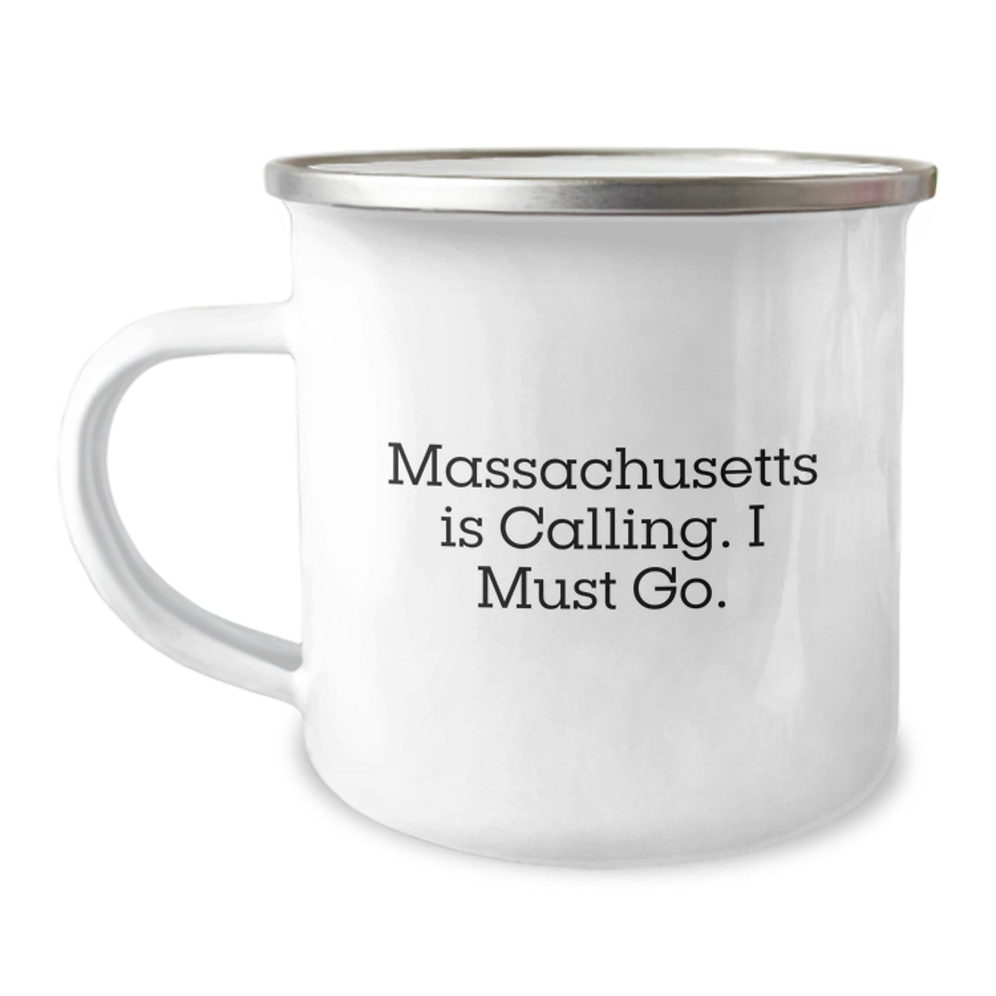 Funny Massachusetts Gifts from Friends - 'Massachusetts is Calling, I Must Go!' Christmas Unique Mug - Image 1