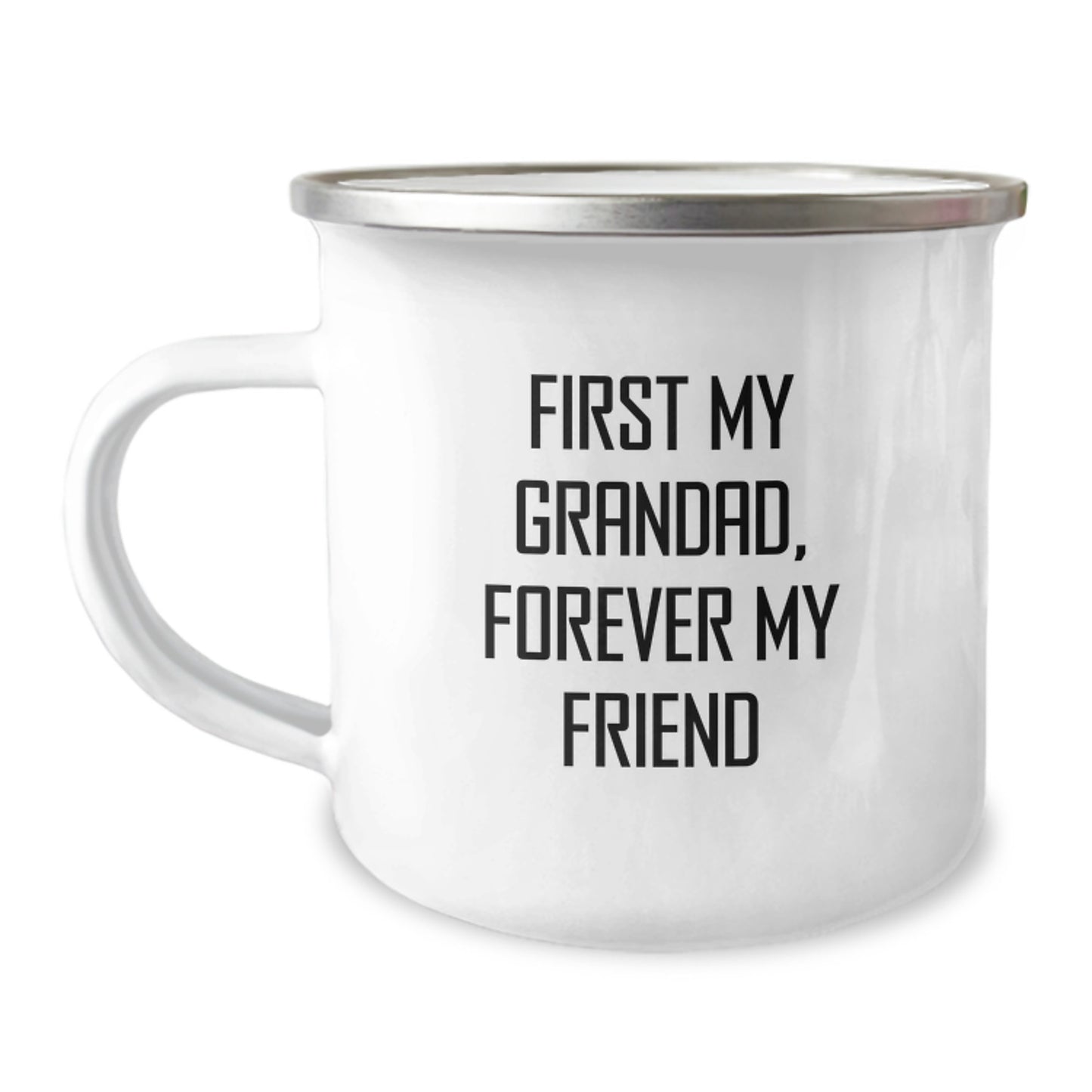 Funny Grandad Gifts for Men - Camping Mug - 'First My Grandad, Forever My Friend' Unique Christmas Memorable Presents from Family - Image 1