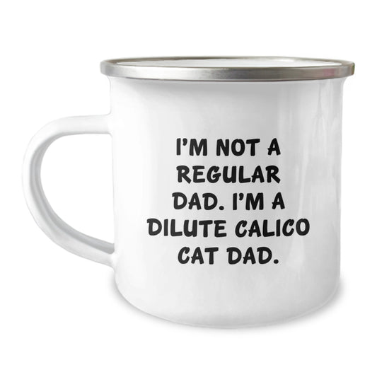 Funny Dilute Calico Cat Dad's Camping Mug Gifts from Friends for Graduation Unique Gifts - Image 1