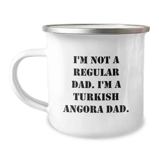 Funny Turkish Angora Cat Dad Gifts from Men to Friends for Graduation, Unique Camping Mug for Turkish Angora Cat Lovers, I'm Not A Regular Dad. I'm A Turkish Angora Dad. - Image 1