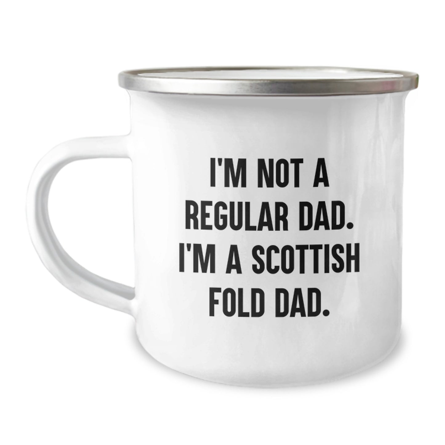 Funny Scottish Fold Cat Dad Gifts for Men from Family, Unique Camping Mug for Graduation - Image 1