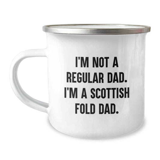 Funny Scottish Fold Cat Dad Gifts for Men from Family, Unique Camping Mug for Graduation - Image 1
