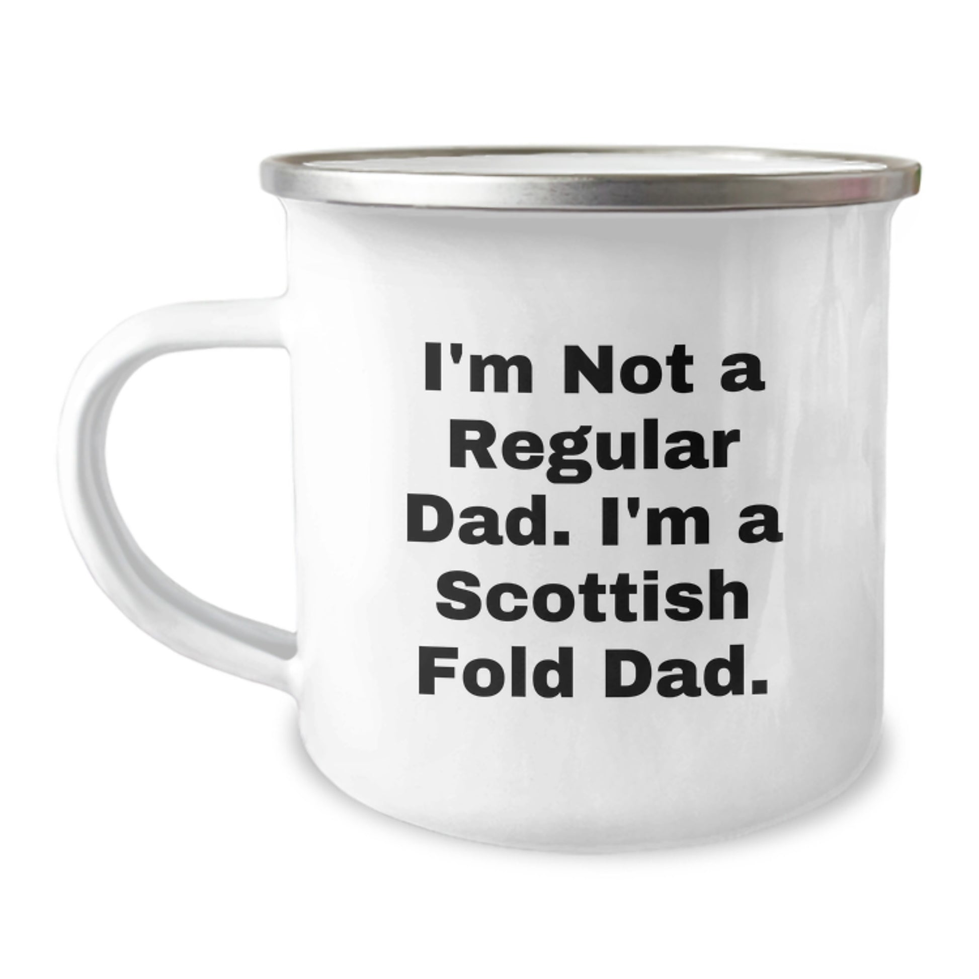 Scottish Fold Cat Dad Gifts from Family for Men Unique Funny Camping Mug, Perfect for Scottish Fold Cat Lovers, Graduation Gift, Fun Quote 'I'm Not A Regular Dad. I'm A Scottish Fold Dad.' - Image 1