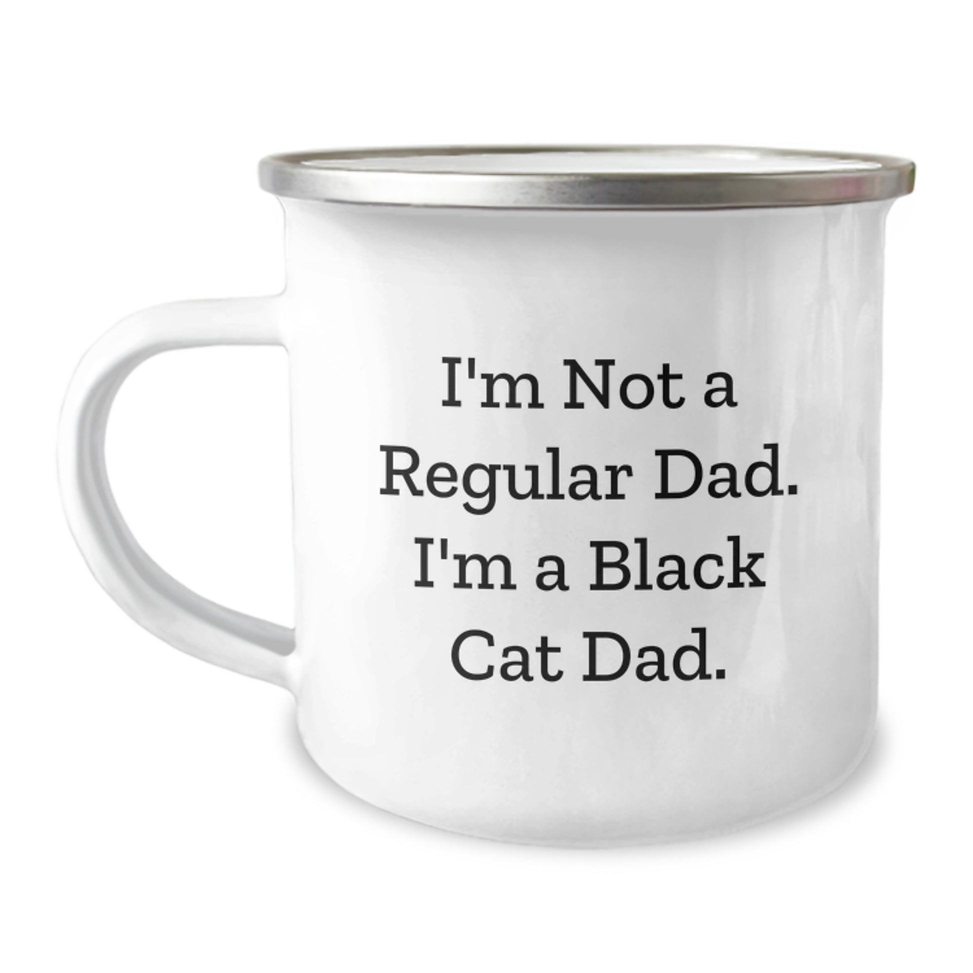 Funny Black Cat Gifts for Men Dad Black Cat Camping Mug I'm Not A Regular Dad I'm A Black Cat Dad Christmas Unique Gifts for Family Friends - Image 1
