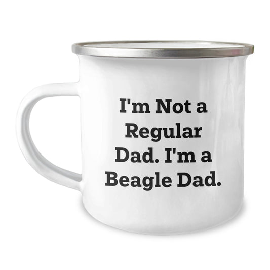 Beagle Dad Gifts For Men - I'm Not A Regular Dad. I'm A Beagle Dad. Funny Camping Mug, 12 Oz Stainless Steel with Enamel Finish, Ideal Gift for Beagle Dog Lovers on Graduation Day from Men - Image 1