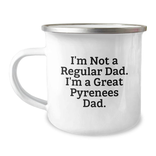 Great Pyrenees Dog Camping Mug, Funny Dad Life, Birthday Unique Gifts from Family to Great Pyrenees Dad, Funny Great Pyrenees Dog Lover Mug - Image 1