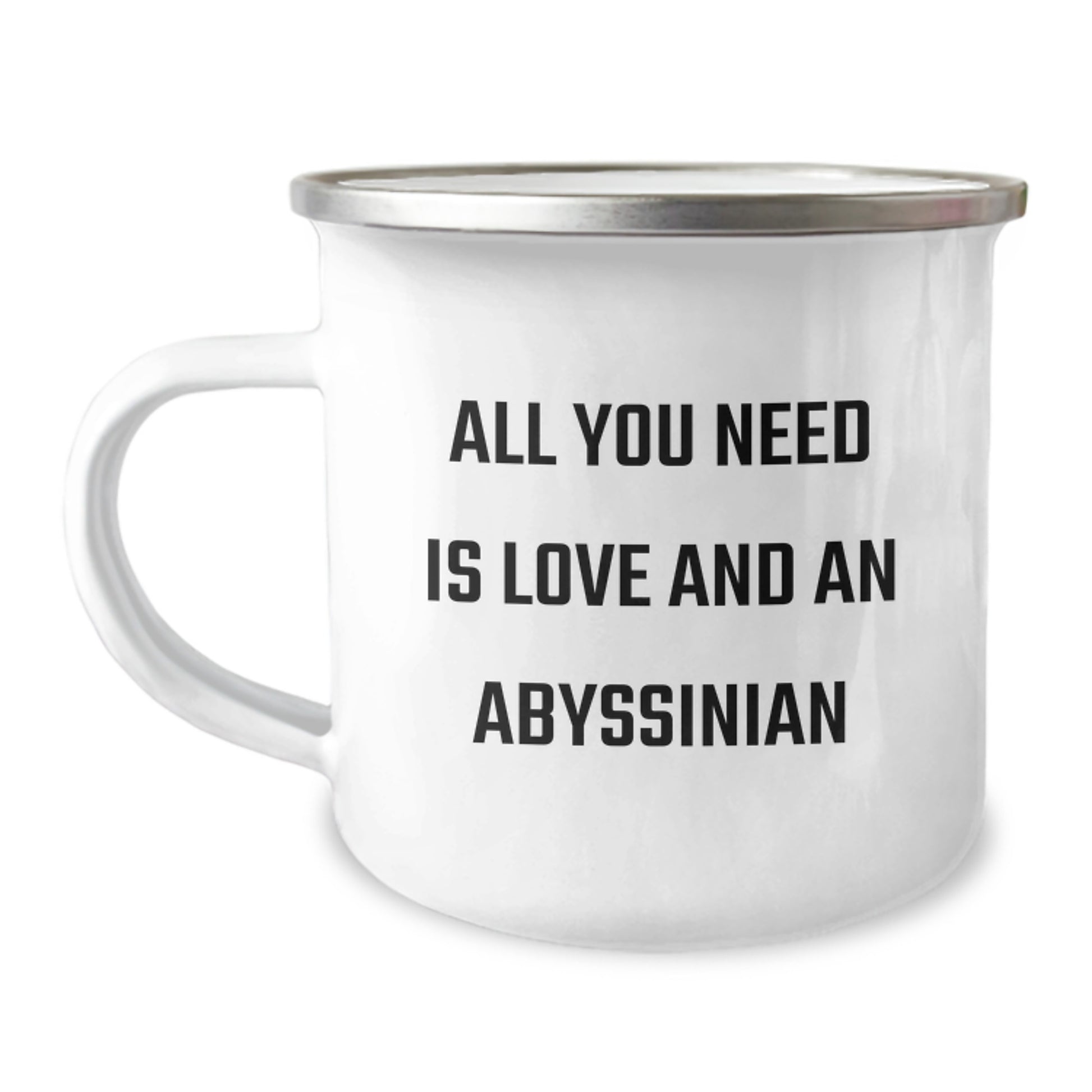 Abyssinian Cat Lovers Graduation Gifts from Friends to Family - 'All You Need Is Love And An Abyssinian' Funny Camping Mug for Women Men - Image 1