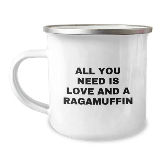 Funny Ragamuffin Cat Gifts for Men Women Friends and Family - Camping Mug with Love Quote for Christmas Unique Presents - Image 1