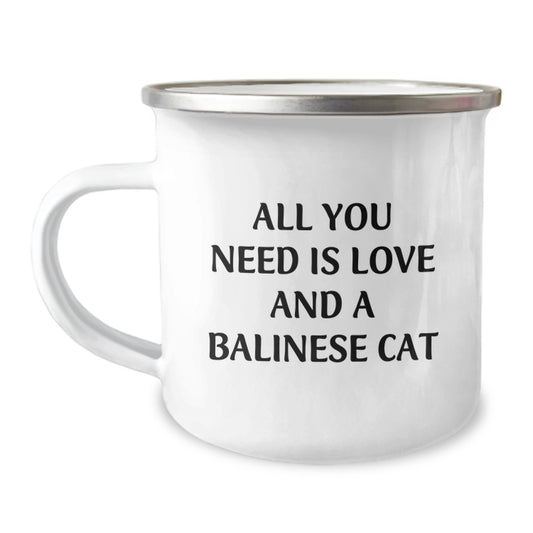 Funny Balinese Cat Camping Mugs, Gifts from Family for Balinese Cat Lovers on Christmas Unique Gifts - Image 1